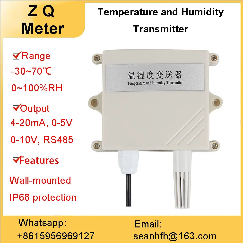 Temperature and humidity sensor RS485 waterproof dustproof greenhouse farm workshop display transmitter record detector