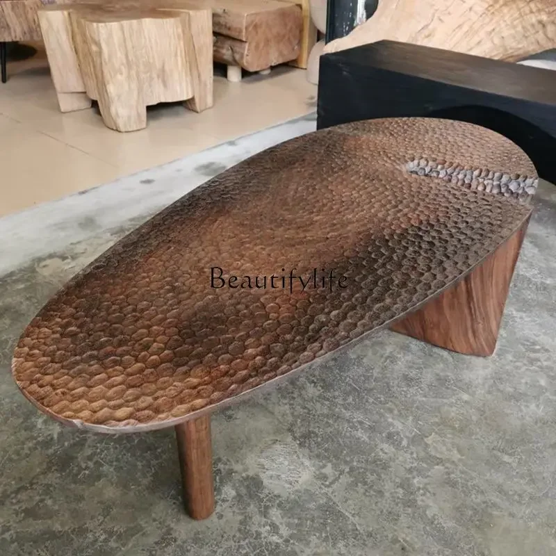 N Miji Style Solid Wood Tea Table Walnut Handmade Tea Table Designer Model Art Bed & Breakfast Tea Table