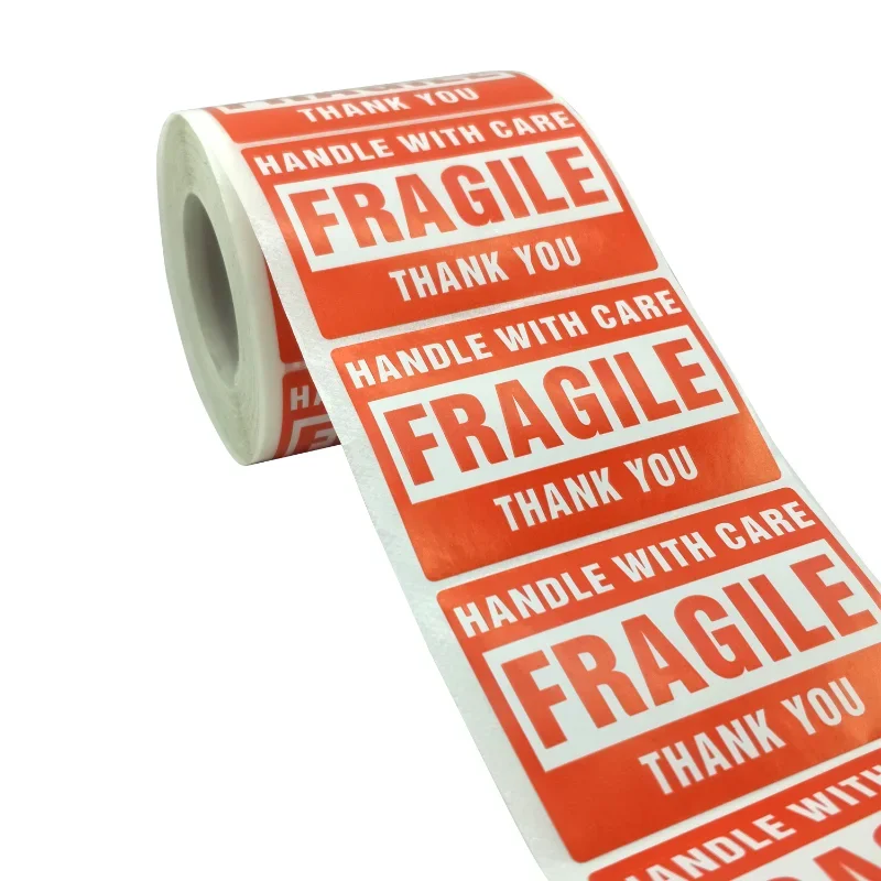 100 PCS Fragile Stickers Please Handle with Care DO NOT DROP Thank You Warning Labels for Goods Express Delivery Box Decoration