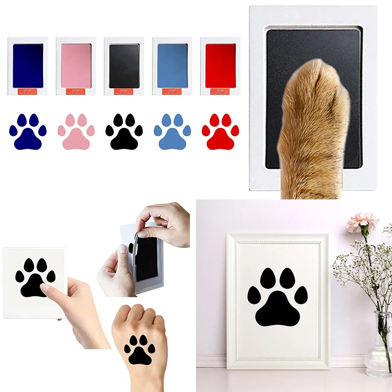 Pet Dog Cat Footprints Handprint Ink Pads Kits for DIY Photo Frame Accessories Newborn Baby Pet Cat Dog Stamp Paw Print Souvenir