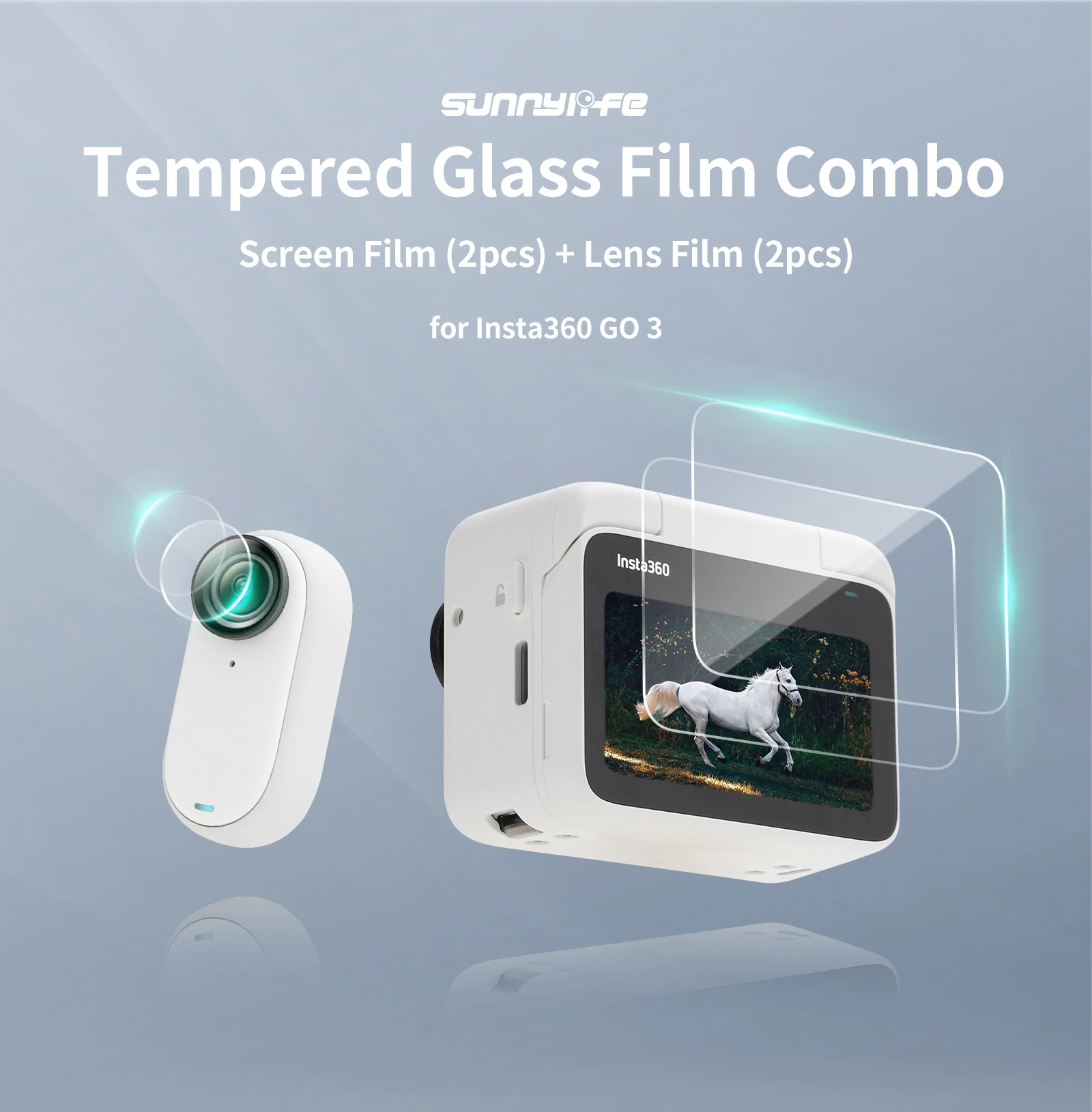 9HD Lens Screen Tempered Glass Film Set for Insta360 GO3 Anti-scratch Lens Guard Protector Filmfor Insta360 GO3 Camera Accessory