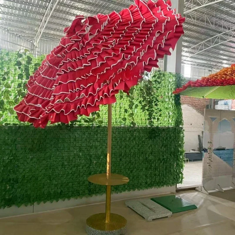 outdoor umbrella aluminum alloy 8 bone umbrella surface, large mid-column umbrella in the courtyard swimming pool terrace
