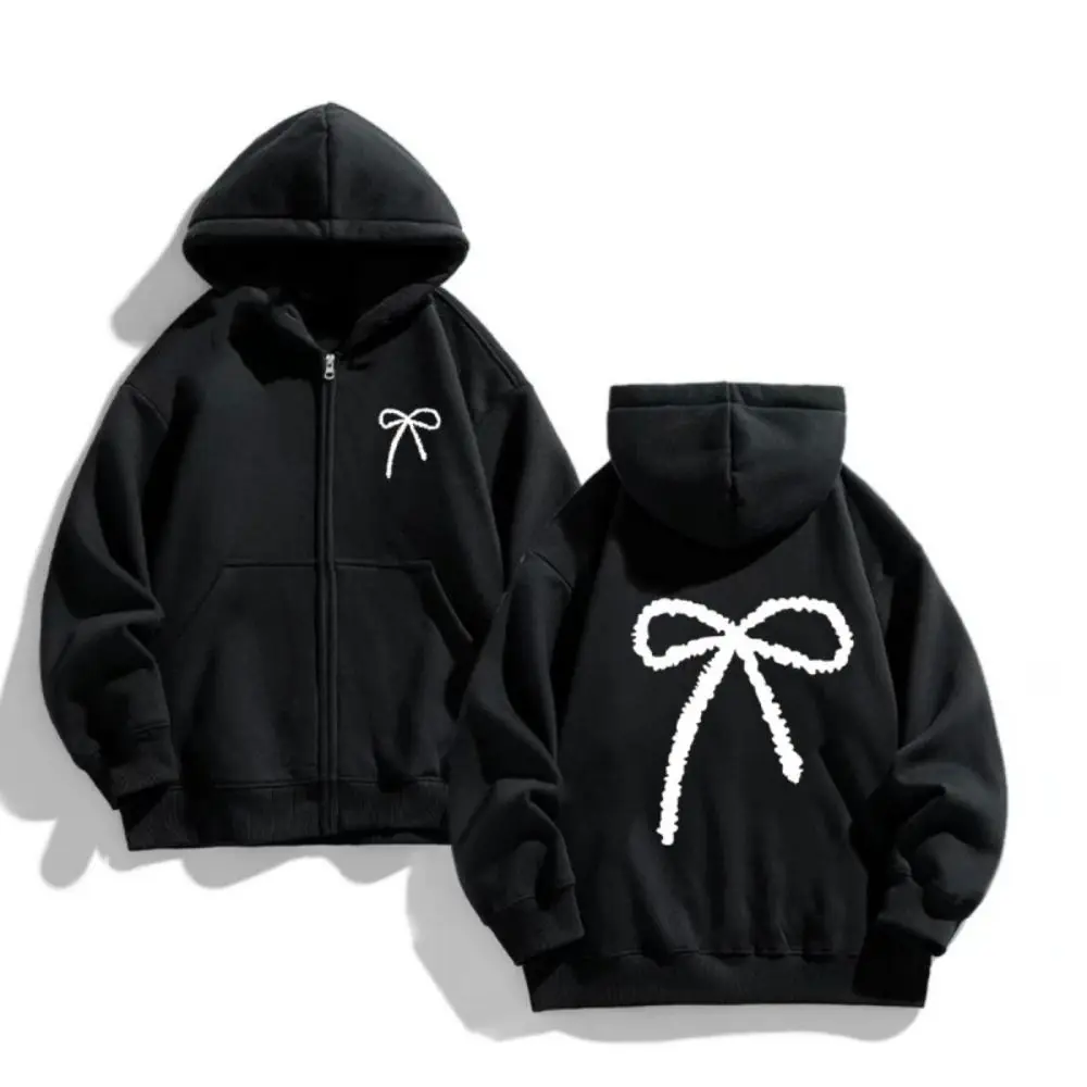 Soft Sweet Bow Girl Bowknot Hoodie Loose Child Teens Autumn Hoodie Coat Long Sleeve Y2k Coat Girls Autumn Winter