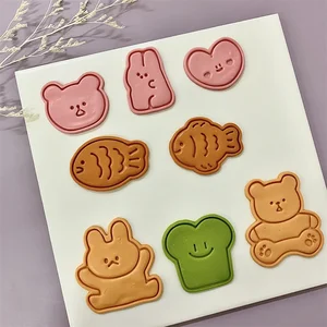 Schöne Tierkeksaufnahmestempel, Schimmel der Fischbärenschlampe, Schimmel des Liebeskarikaturkeks, Kochschneider 8 Hauptverkäufe Süßwarenscheibenkuchen - №5