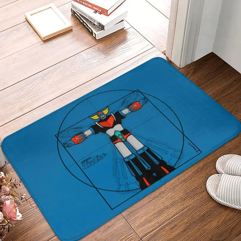 Personalized UFO Robot Grendizer Vitruvian Man Doormat Mat Anti-Slip Japanese Goldrake Anime Kitchen Bathroom Balcony Rug Carpet