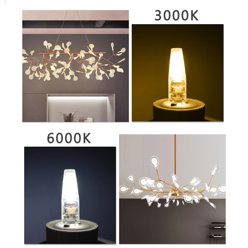 LED G4 Lamp Bulb 3W 6W AC/DC 12V COB LED G4 Light Super Bright Constant Power Lamp Replace Halogen 20/40W Spotlight Chandelier