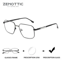 ZENOTTIC, gafas graduadas cuadradas de talla L para hombre, gafas ópticas rectangulares fotocromáticas de Metal de alta calidad