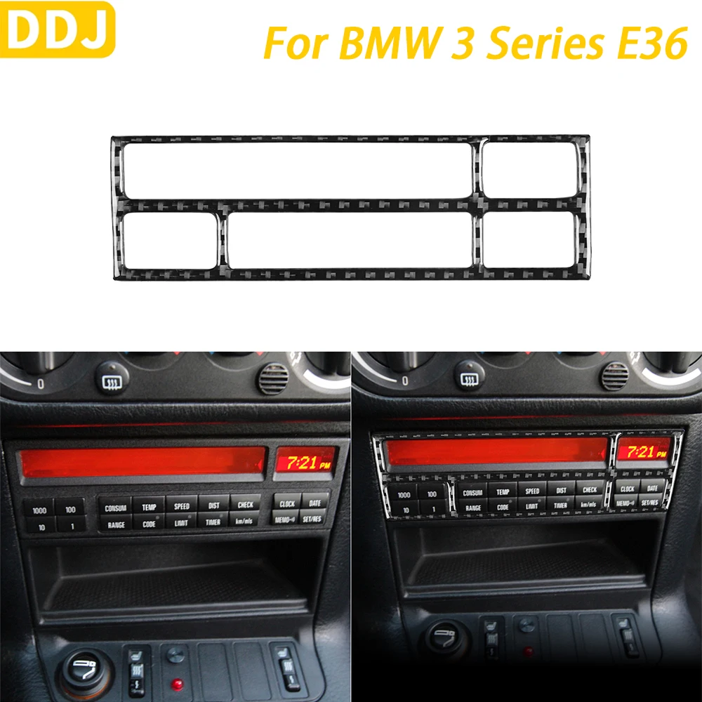 

For BMW 3 Series E36 1991-1999 Accessories Carbon Fiber Center Console Radio CD Button Panel Cover Trim Car Interior Sticker