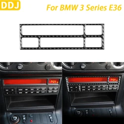 For BMW 3 Series E36 1991-1999 Accessories Carbon Fiber Center Console Radio CD Button Panel Cover Trim Car Interior Sticker