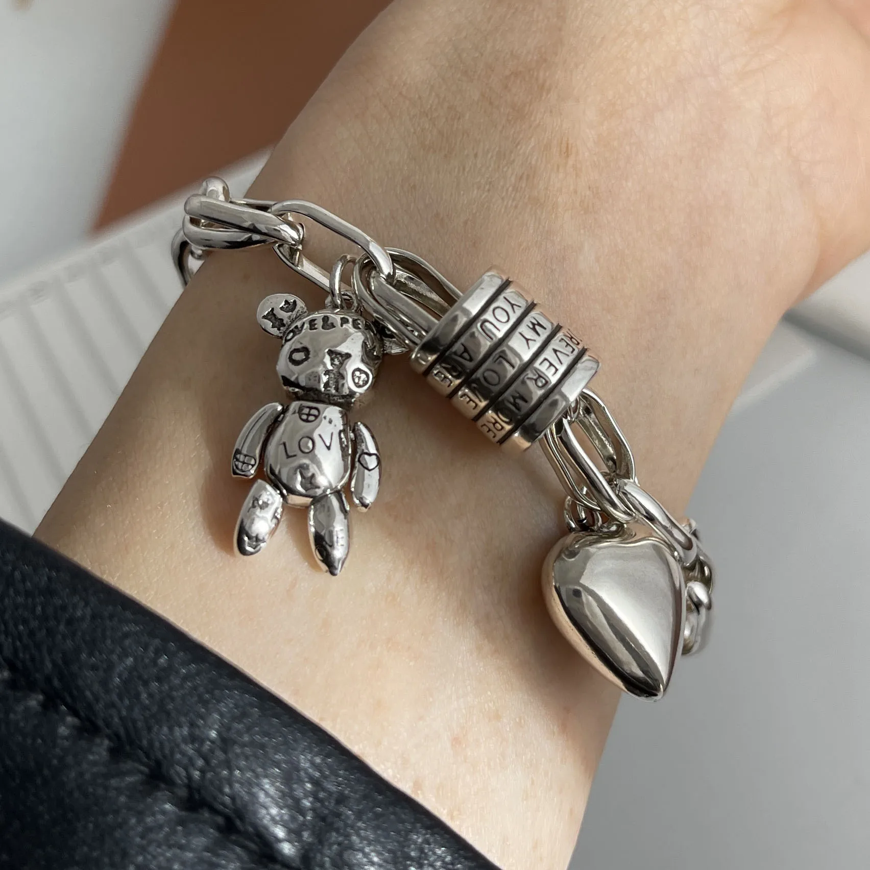 Women's 100% Solid 925 Sterling Silver Retro Bracelet, Vintage