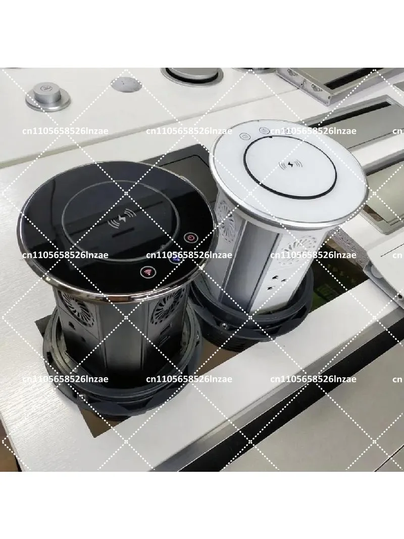 Smart Wireless Charging Retractable Pop-Up Socket with Speaker for Kitchen Countertop Conference Table