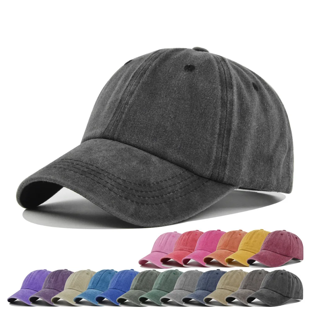 Berretto da baseball in cotone lavato uomo donna cappello snapback berretti hip-hop vintage tinta unita cappello papà osso Casquette sport casual all'aria aperta