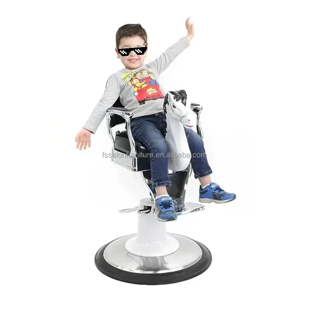 

2025/New Design Cute Children's horse head barber chair for barbershop baby special unique shape lifting barber chair