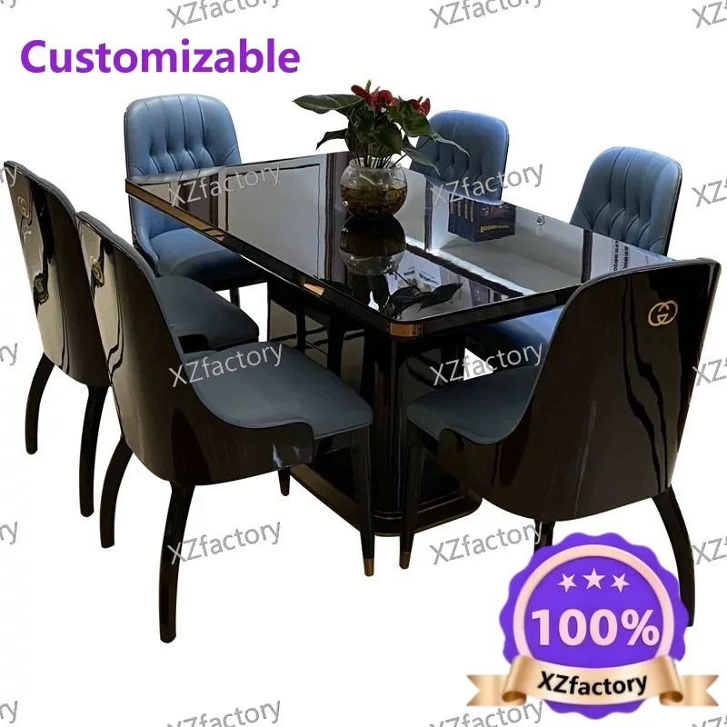 Factory Direct 2026 Top Rated Italian Light Luxury Dining Table and Chair Combination