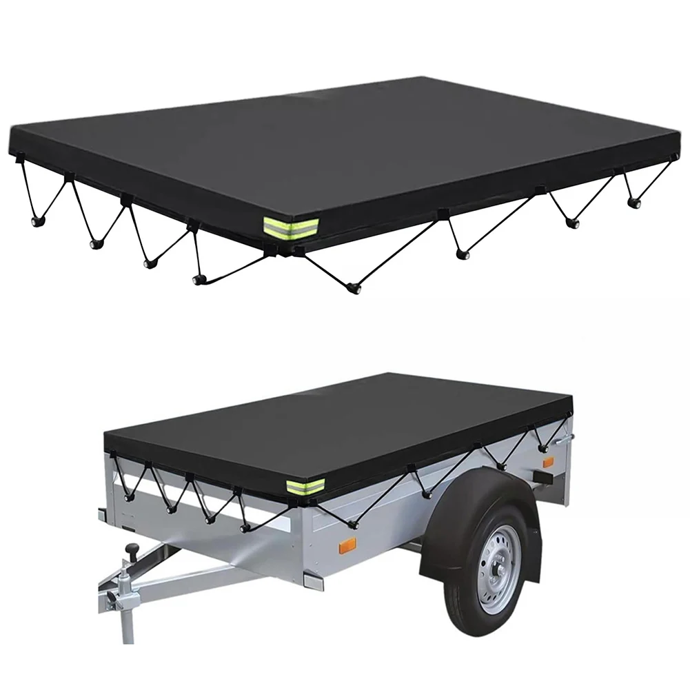 

420D Оксфордский брезент для прицепа со светоотражающими полосами, водонепроницаемый и ветрозащитный навес для грузовика, анти-УФ-чехол