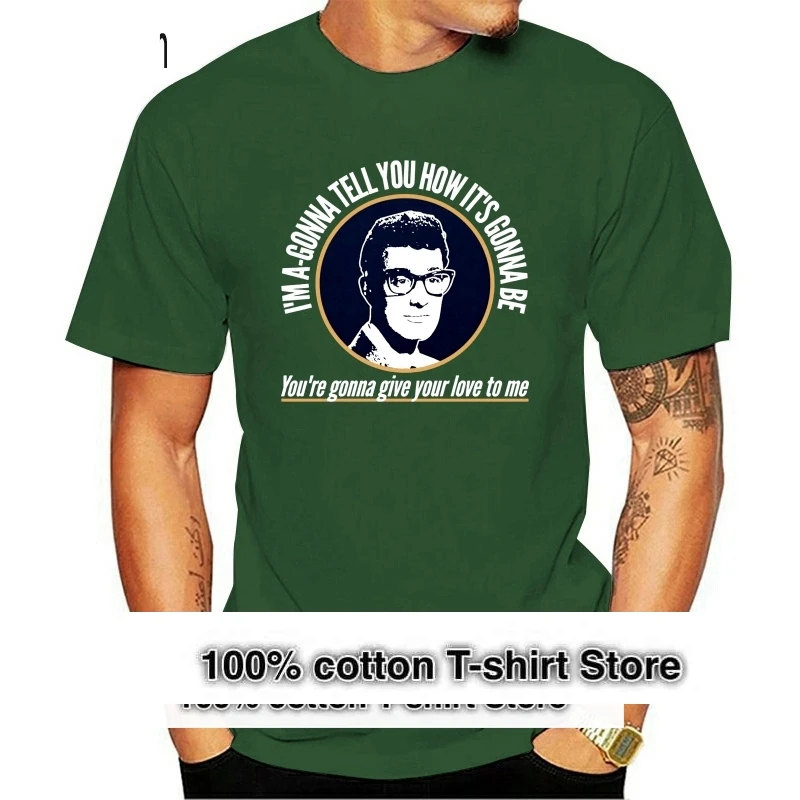 Not Fade Away Buddy Holly T-Shirt Unofficial Mens Ladies Kids Sizes And Colours Loose Size Top Tee Shirt