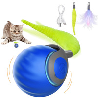 Speedy Tail 2.0 Cat Toys, Smart Interactive Cat Toy Balls, 2 Speed Adjustment Automatic Moving Ball with Replacement Tail
