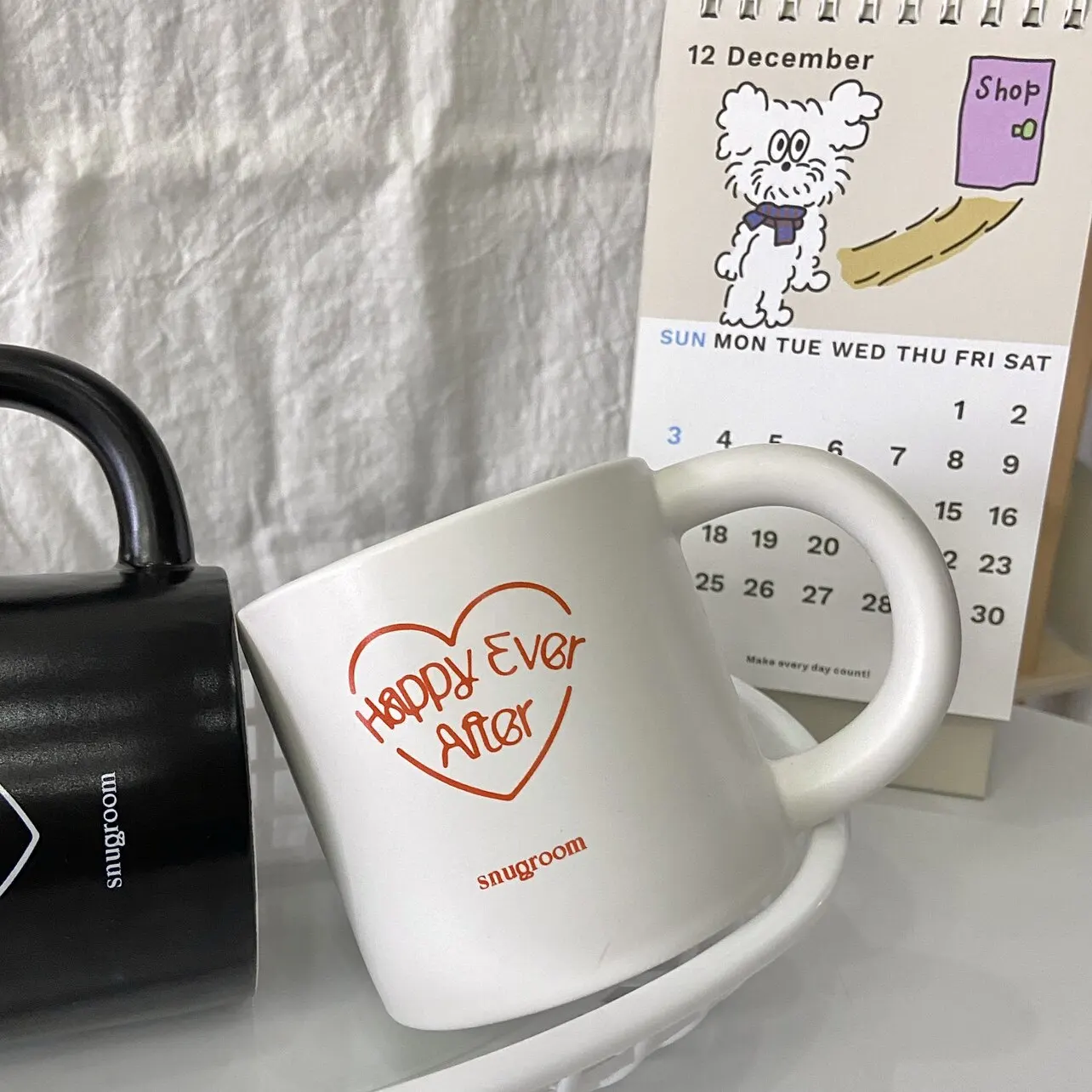 Cute Handle Ceramic Mug 2026 New Household Letter White Couple Coffee Cups Creative High-Temperature Resistance Mug for Gift