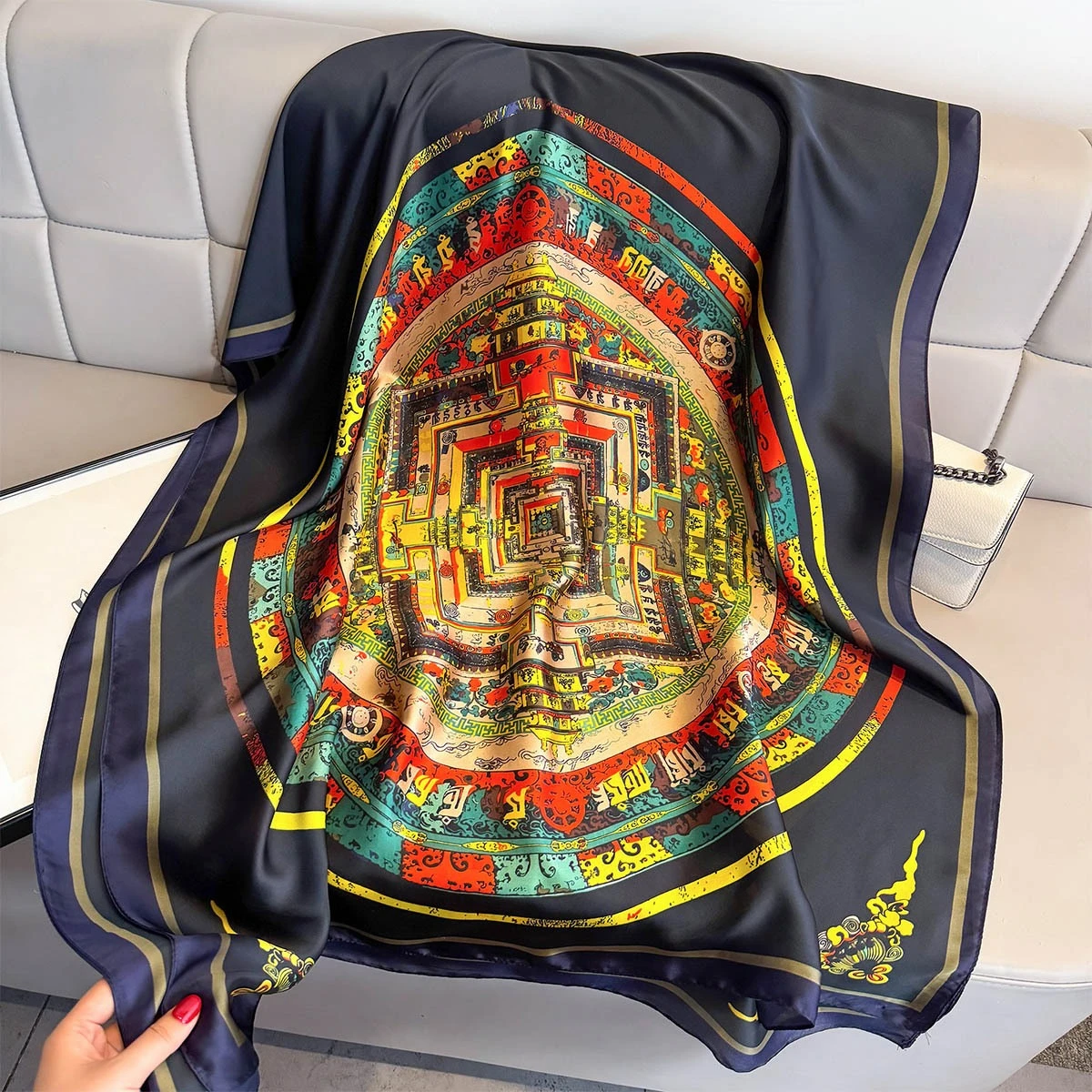 الصيف الرجعية وشاح 180x80 سنتيمتر كبير وشاح ناعم المرأة أنيق طباعة طويل شاطئ شال منديل أنيق السفر التفاف الساخن #5