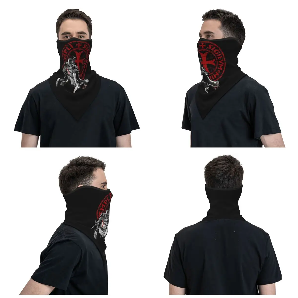 テンプル騎士団十字軍騎士キリスト教戦士冬ネックマスクウォーマー女性男性スキーサイクリングチューブスカーフフェイスバンダナゲイター