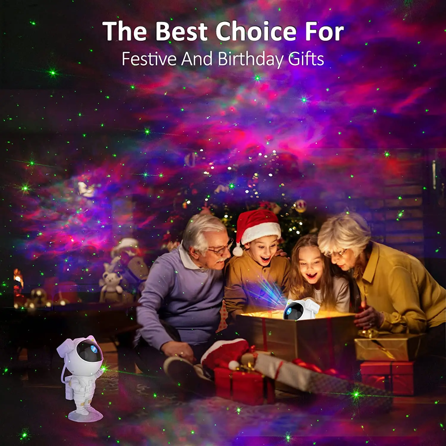 Kids Gift Astronaut Star Projector Night Light with Remote Control 360 Adjustable Design Bedroom Nebula Galaxy Projector Lights