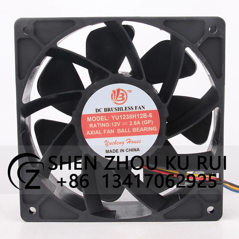 

Case Fan Ball Bearing for YU1238H12B-6 120*120*38MM 12V 2.8A violent large airflow cooling fan