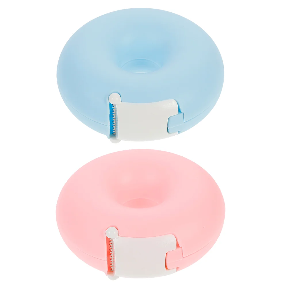 2 Pcs Tape Compact Cutting Tools Dispensers Adhesive Portable Machine Desktop Storage Holders Abs Organizers