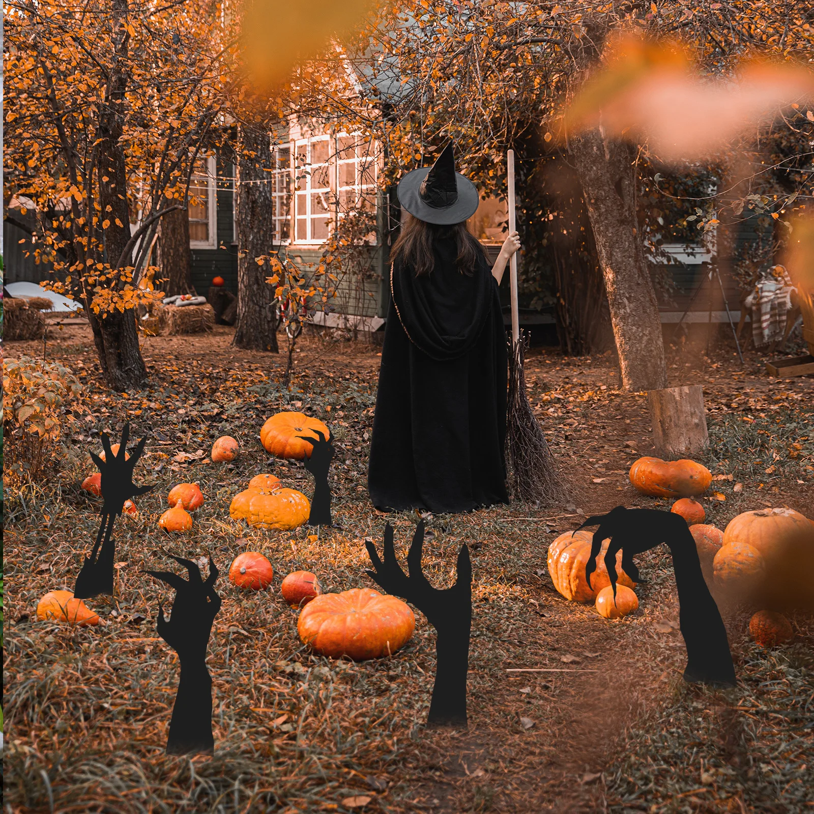 

4Pcs Halloween Ghost Hand Yard Decor Acrylic Wear-Resistant Waterproof Garden Sign Outdoor Decoration Yard Sign