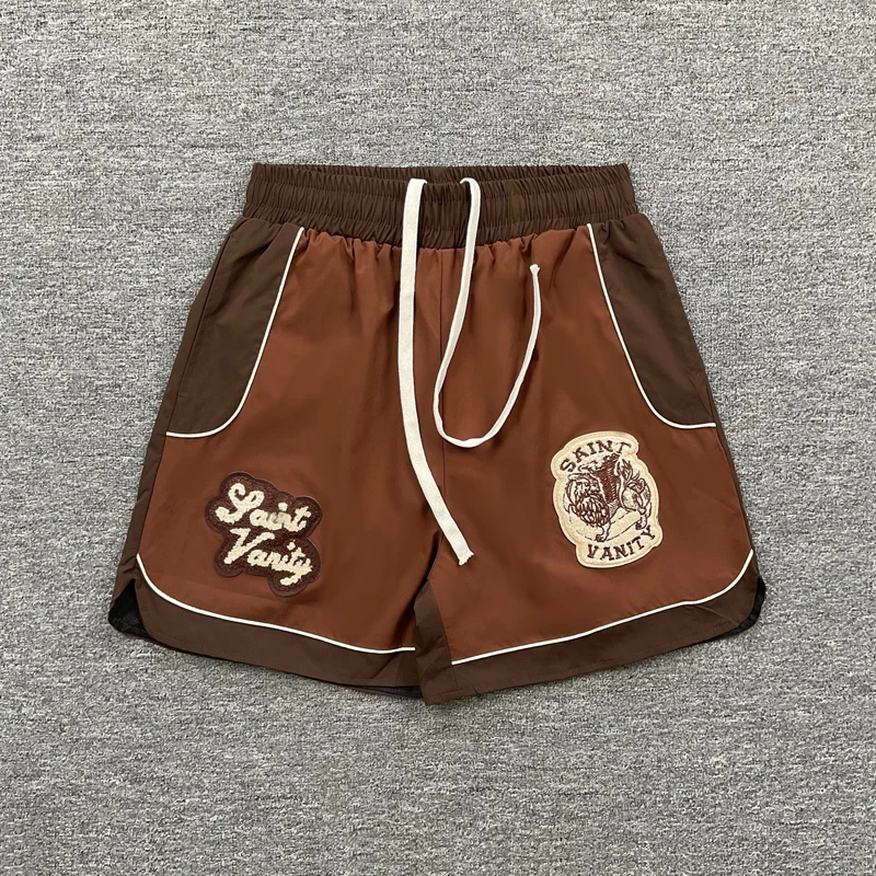 Fashion Patchwork Saint Casual Shorts High-quality Street Hip Hop New Style Embroidered Pattern Sports Shorts
