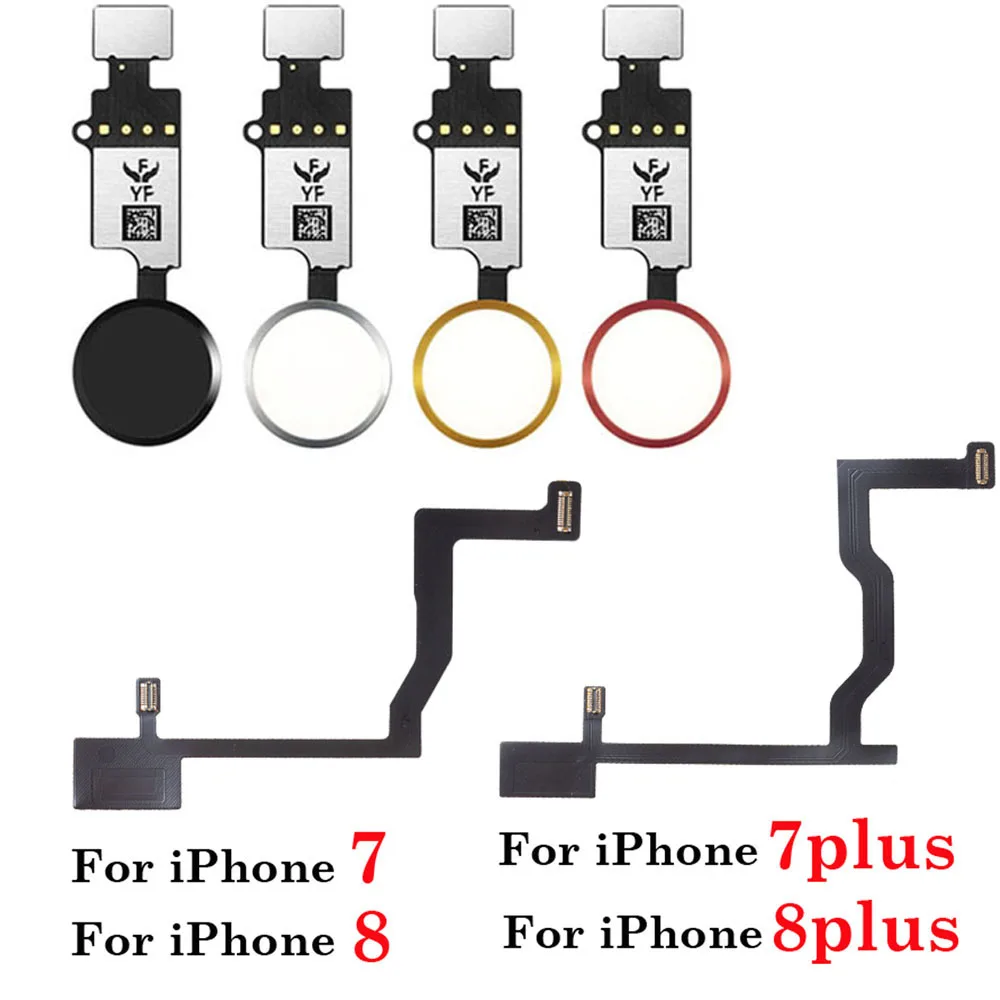 Home Button Key With Flex Cable Replacement For iPhone 7 8 Plus And Button Extend Connector Fingerprint Cable