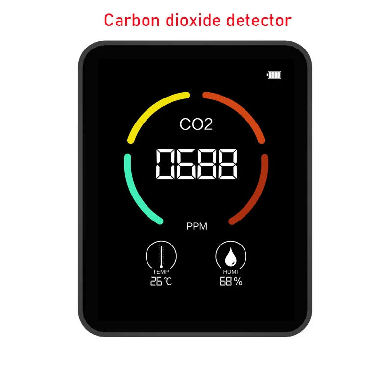 

Color Screen Temperature and Humidity Detector Portable USB Charging Carbon Dioxide Monitor Real Time Monitoring Display CO2 Gas