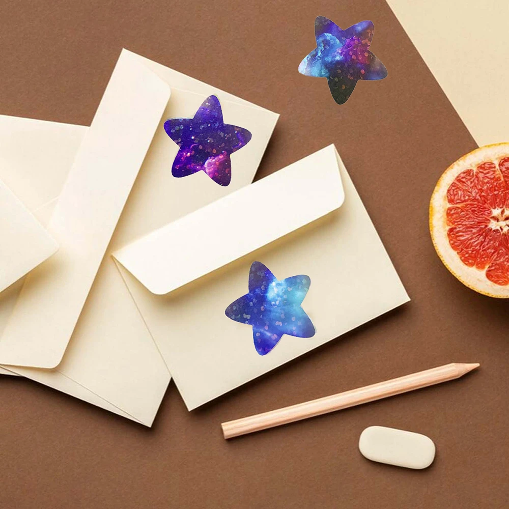 500pcs/롤 다채로운 반짝이 스타 만화 스티커 귀여운 어린이 장식 스티커 DIY 노트북 전화 일기 아이 보상 데칼 장난감