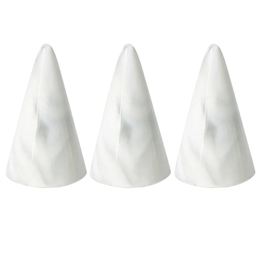 

3PCS Jewelry Racks Cone Shape Display Racks Ceramic Ring Holders Simple Jewelry Trinket Organizers Stands (Grey)