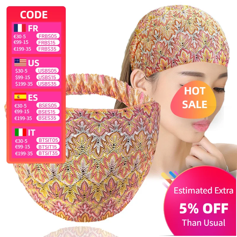 

Fashion Elastic Wide Hairband Covering Gray Hair Headscarf Colorful Knitted Fine Hair Accessories Headband Outdoor Hairband