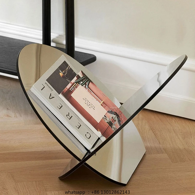 Stainless Steel Book Shelf Bedroom Magazine Rack Office Desk Multifunction Bookcases Living Room Movable Storage Accessories