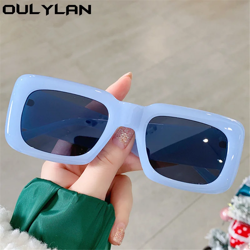 Vitange-gafas de sol cuadradas para mujer y hombre, lentes de sol de patas anchas a la moda, color azul y amarillo, Retro, negras, con espejo, UV400