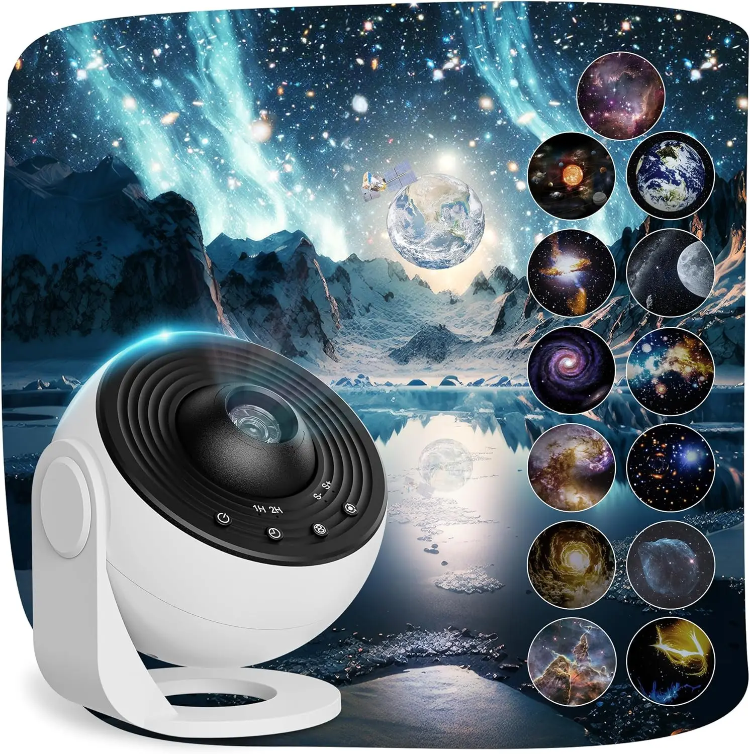 

13-in-1 Galaxy Projector for Bedroom, Starry Night Light with Timer, Milky Way Mood Lamp Decor for Adults Kids - White