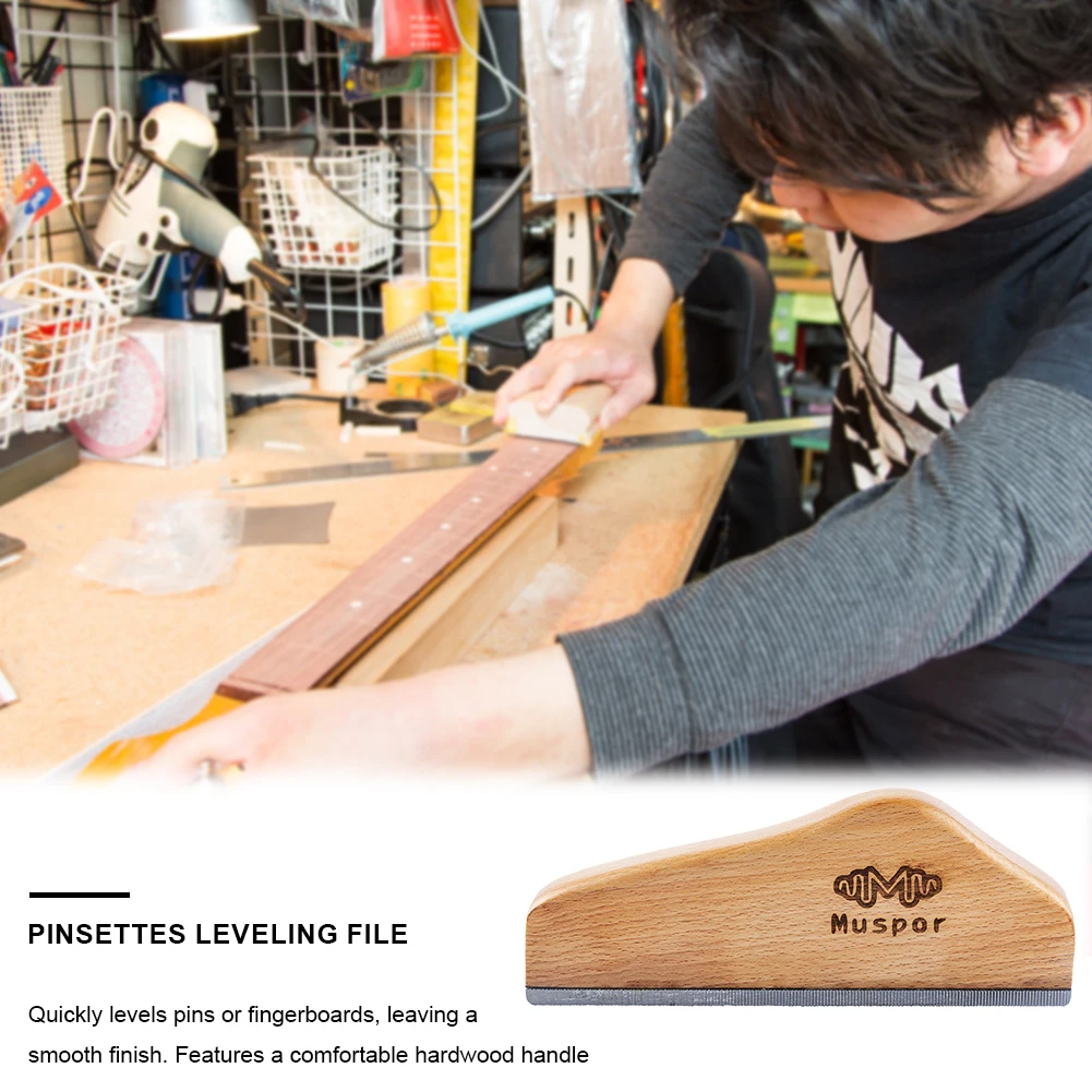 Guitar Fret File Guitar Fret Crowning File Hardwood & Carbon Steel Sanding Fret Leveler 6 In Fret End Beveling File Luthier Tool