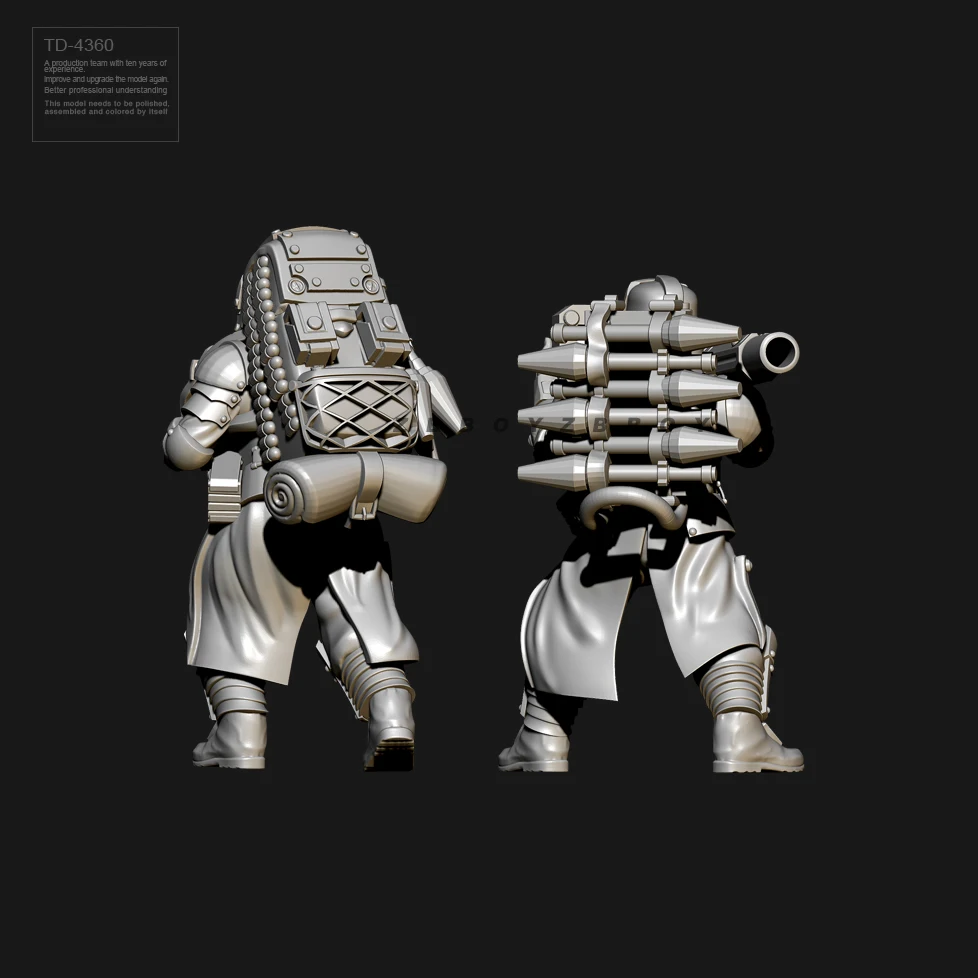 38mm Resin Soldier model kits figure colorless and self-assembled 2pcs（3D Printing ） TD-4360