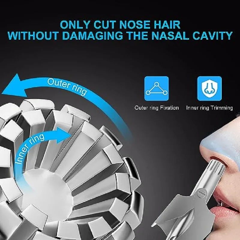 1 Set Nose Hair Trimmer for Men Stainless Steel Manual Shaver Suitable for Nose Hair Razor Washable Portable Nose Hair Trimmer