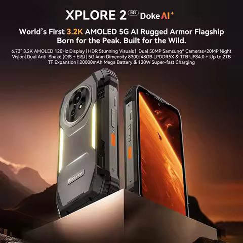 Blackview 6.73" AMOLED Rugged 5G Smartphone XPLORE...