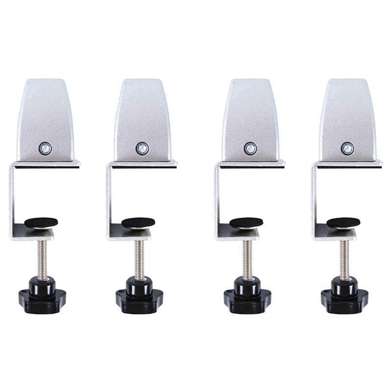 

4 Pcs Office Desk Divider Clamp Privacy Screen Clip Holder Bracket Screen Baffle Clamp Partition For Table Clamp -Silver Retail