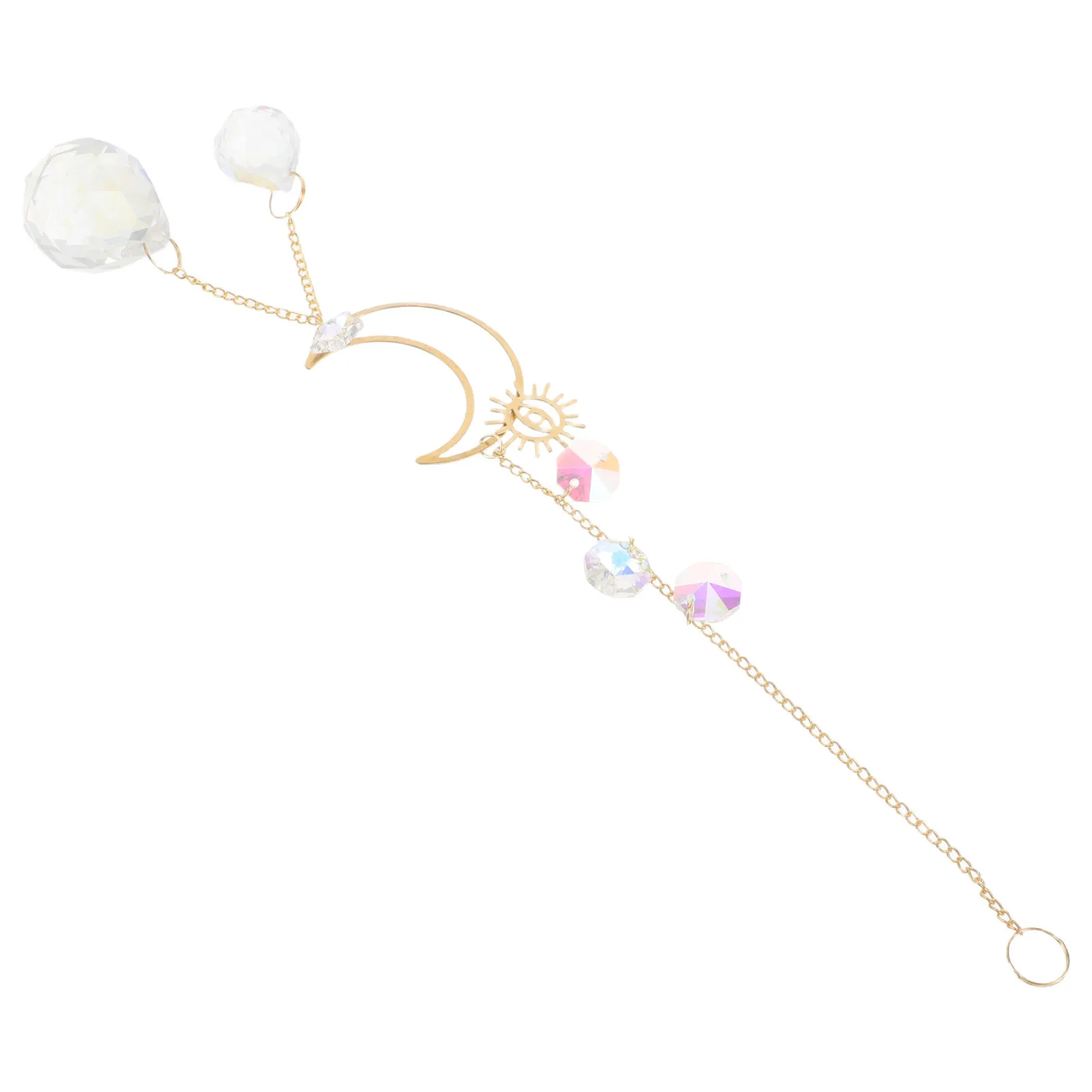 

Crystal Moon Suncatcher Pendant Sparkling Crystal Indoor Outdoor Decoration Wind Chime Ornaments Home Patio Garden Decor