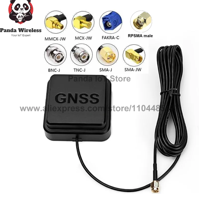 1pcs W70D2 GNSS Active Stacked Ceramics Four-star positioning RPSMA/SMA/TNC/BNC/MMCX/Fakra/MCX For Car Radio Geodesy Agriculture