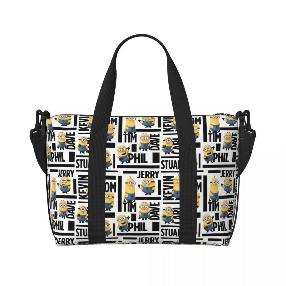 

Custom M-Miniones Grocery Shopping Tote Bags Women Large Capacity Cute Cartoon Movie Kawaii Doll Gym Beach Travel Bags