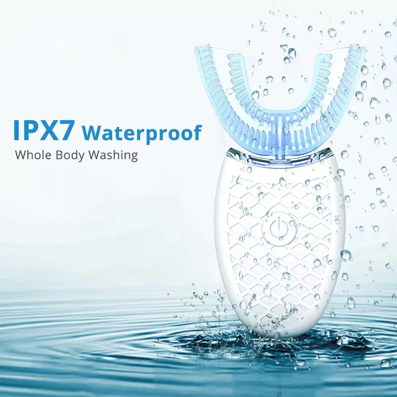 

360-градусная ультразвуковая U-образная электрическая зубная щетка с звуковой вибрацией, ирригатор для полости рта, отбеливание зубов, зубная щетка