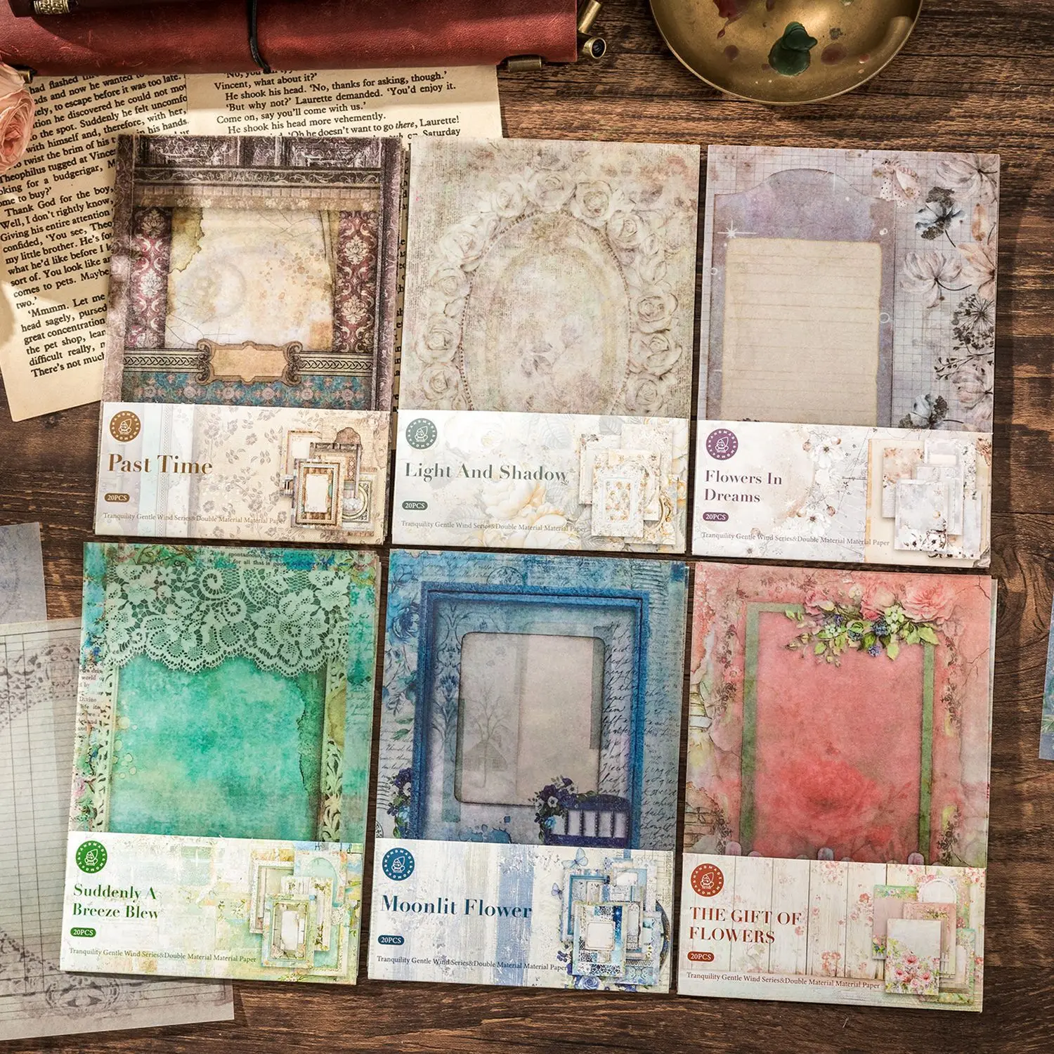 20pcs/lot Memo Pads Material Paper Vintage Windfall Changning Junk Journal Scrapbooking Card Retro Background Decoration Paper