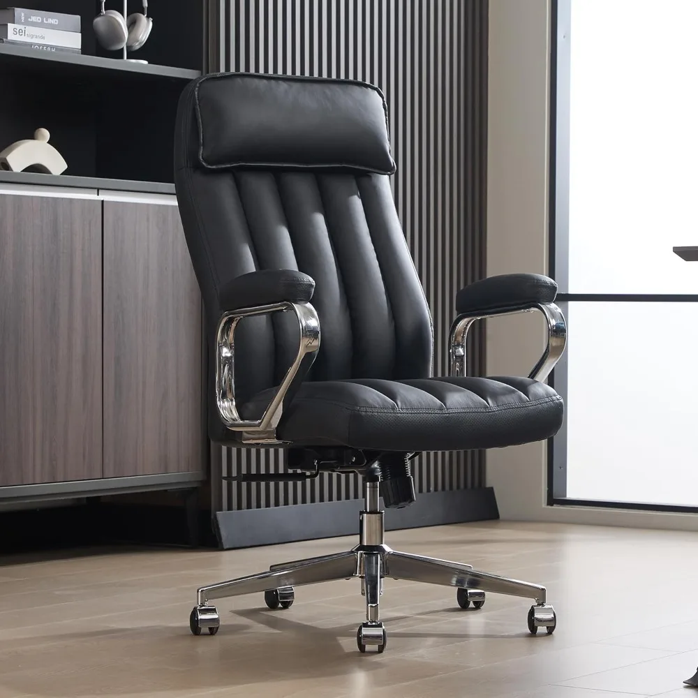 

Executive Office Chair, Modern Leather Chair with Headrest & Lumbar Support, High Back Ergonomic Chair with Padded Armrests