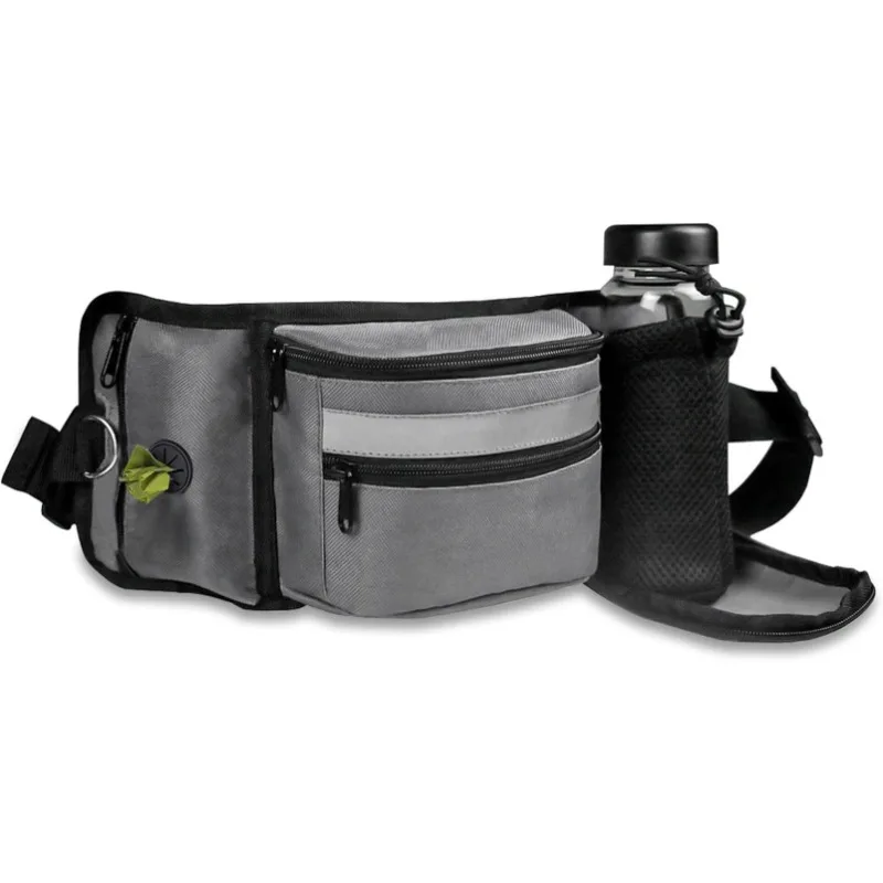 

Dog Walking Fanny Pack with Water Bottle Holder Outdoor Puppy Treat Feeding Bag For Dog Training Portable Belt Accompanying