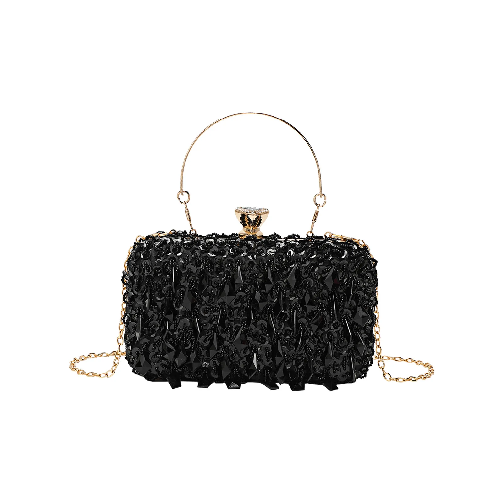 

Fashionable Beaded And Sequined Evening Clutch Bag For Women Chain Shoulder Bag For Wedding Party